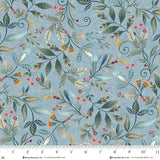 3546-17 PALE BLUE FOREST FOLIAGE || NORWEGIAN FOREST by Mary Jane Carey for Henry Glass & Co Division