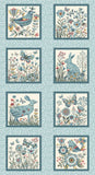 3545-17 PALE BLUE BUTTERFLY || NORWEGIAN FOREST by Mary Jane Carey for Henry Glass &amp; Co Division