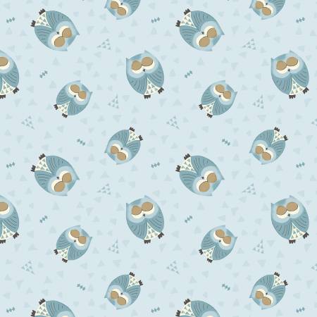 36255 442 BLUE OWL TOSS - WINSOME CRITTERS by Deane Beesley for Wilmington Prints {THE PANEL FOR THIS COLLECTION IS ON OUR PANEL PAGE}