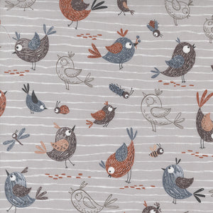 39030 15 DOVE - FRIENDS - CHIRP by Elena Amo for Moda Fabrics