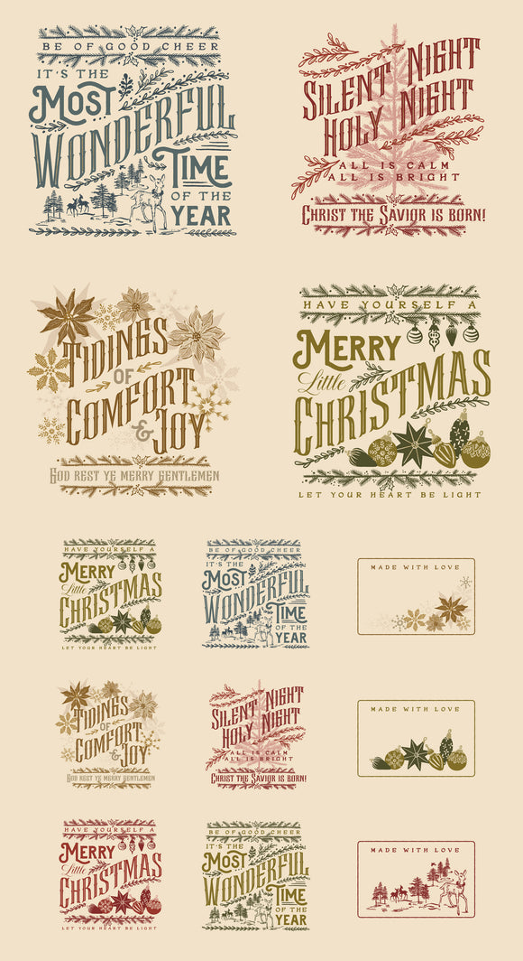45629 11M PANEL EGGSHELL - OLD WORLD YULETIDE by Fancy That Design House & Co. for Moda Fabrics 45629 11M PAN EGGSHELL - OLD WORLD YULETIDE by Fancy That Design House & Co. for Moda Fabrics