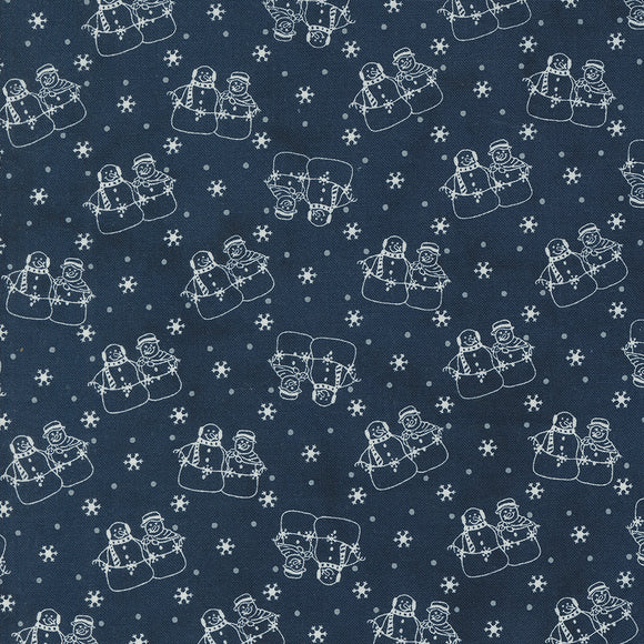 49250 14 NIGHT SKY - DARK BLUE - SNOWMAN GATHER IV by Primitive Gatherings for Moda Fabrics