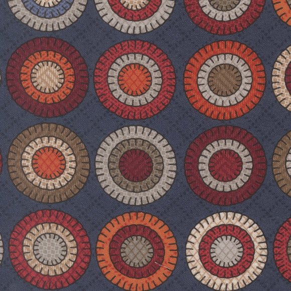 49301 16F INDIGO - PRAIRIE GATHERINGS FLANNELS by Primitive Gatherings for Moda Fabrics
