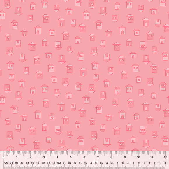 53300-1 LITTLE VILLAGE PINK - 100% COTTON - COLOR CLUB by Heather Valentine/The Sewing Loft for Windham Fabrics