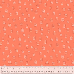 53300-2 LITTLE VILLAGE PAPAYA - 100% COTTON - COLOR CLUB by Heather Valentine/The Sewing Loft for Windham Fabrics