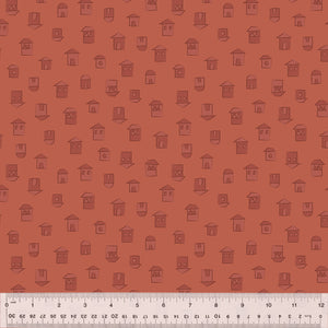 53300-3 LITTLE VILLAGE PAPRIKA - 100% COTTON - COLOR CLUB by Heather Valentine/The Sewing Loft for Windham Fabrics