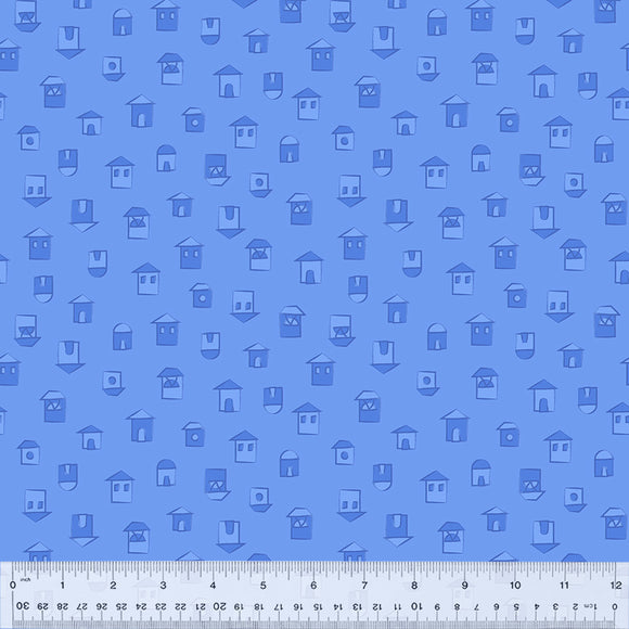 53300-4 LITTLE VILLAGE PERIWINKLE - 100% COTTON - COLOR CLUB by Heather Valentine/The Sewing Loft for Windham Fabrics