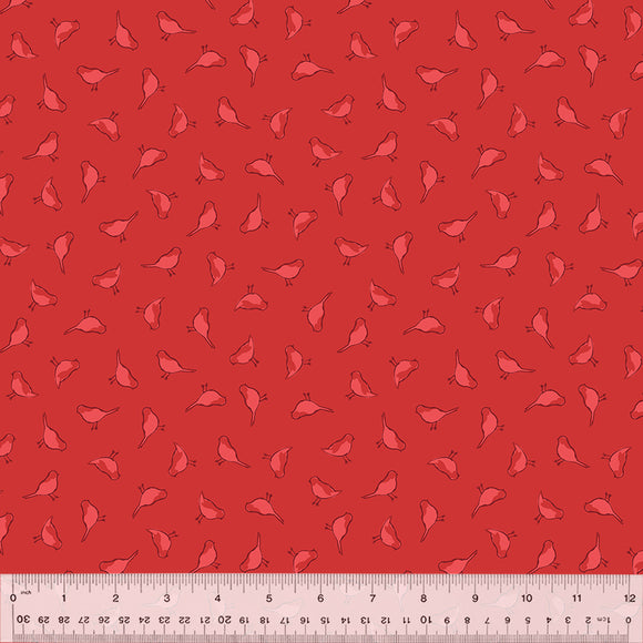 53304-22 BIRDIES CHERRY - 100% COTTON - COLOR CLUB by Heather Valentine/The Sewing Loft for Windham Fabrics
