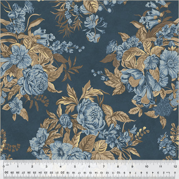 53889-1 GARDEN ABUNDANCE - BLUE - OXFORD by Mary Koval for Windham Fabrics