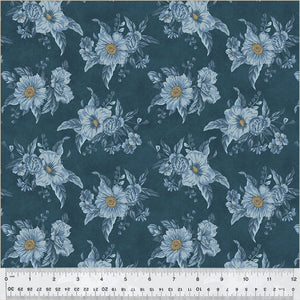 53890-1 BOUTONNIERE - BLUE - OXFORD by Mary Koval for Windham Fabrics