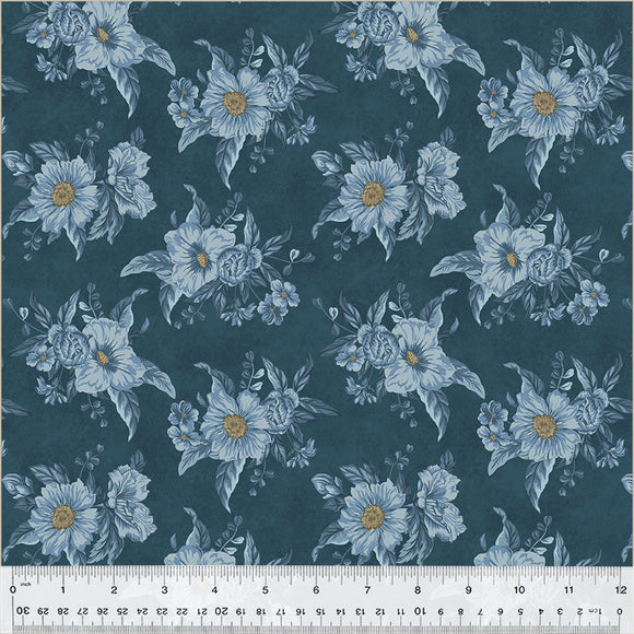 53890-1 BOUTONNIERE - BLUE - OXFORD by Mary Koval for Windham Fabrics