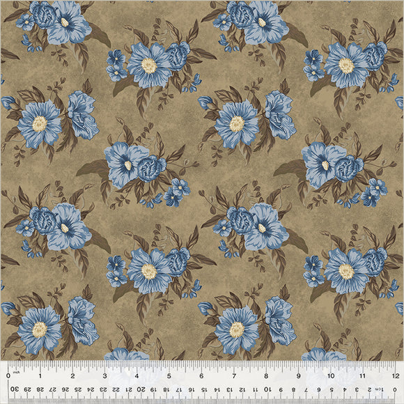 53890-2 BOUTONNIERE - TAUPE - OXFORD by Mary Koval for Windham Fabrics