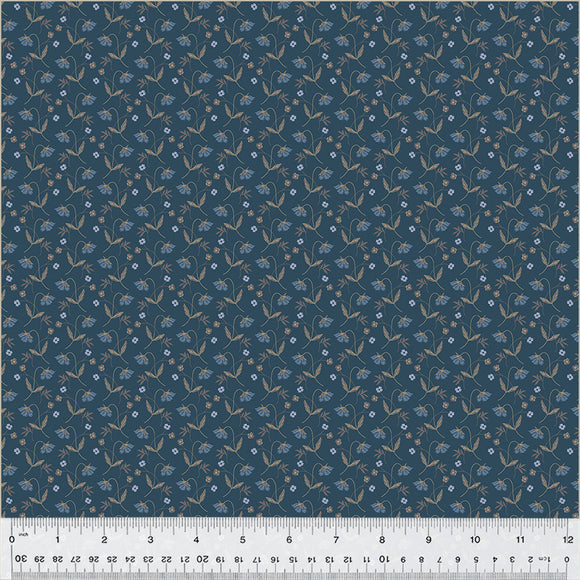 53892-1 FLOWER DROPS - BLUE - OXFORD by Mary Koval for Windham Fabrics