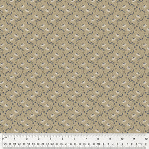 53892-2 FLOWER DROPS - TAUPE - OXFORD by Mary Koval for Windham Fabrics