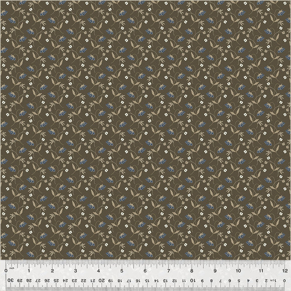 53892-5 FLOWER DROPS - BROWN - OXFORD by Mary Koval for Windham Fabrics