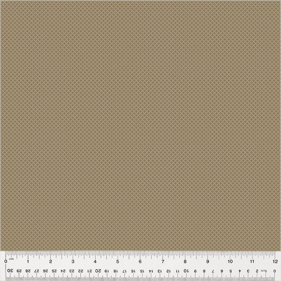 53895-2 MICRO QUATREFOIL - TAUPE - OXFORD by Mary Koval for Windham Fabrics