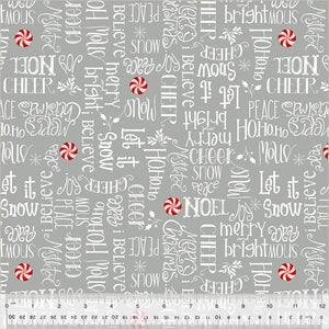 54103-3 SILVER - SEASON'S GREETINGS - A VERY TERRI CHRISTMAS by Terri Degenkolb for Windham Fabrics [Panel is on our panel page]