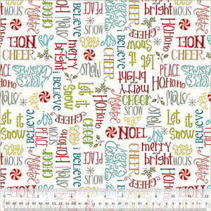 54103-4 IVORY - SEASON'S GREETINGS - A VERY TERRI CHRISTMAS by Terri Degenkolb for Windham Fabrics [Panel is on our panel page]