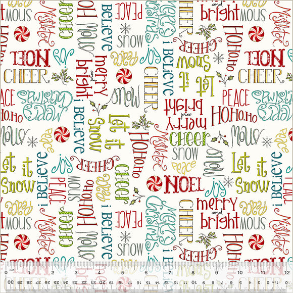 54103-4 IVORY - SEASON'S GREETINGS - A VERY TERRI CHRISTMAS by Terri Degenkolb for Windham Fabrics [Panel is on our panel page]