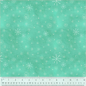 54104-10 TURQUOISE - SNOW FLURRIES - A VERY TERRI CHRISTMAS by Terri Degenkolb for Windham Fabrics [Panel is on our panel page]