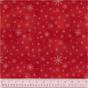 54104-7 RED - SNOW FLURRIES - A VERY TERRI CHRISTMAS by Terri Degenkolb for Windham Fabrics [Panel is on our panel page]