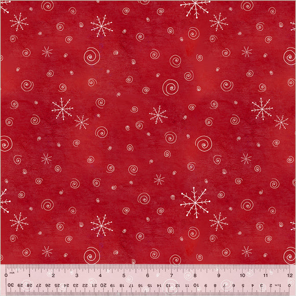 54104-7 RED - SNOW FLURRIES - A VERY TERRI CHRISTMAS by Terri Degenkolb for Windham Fabrics [Panel is on our panel page]