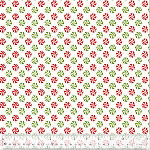 54105-4 IVORY - PEPPERMINTS - A VERY TERRI CHRISTMAS by Terri Degenkolb for Windham Fabrics [Panel is on our panel page]