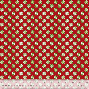 54105-7 RED - PEPPERMINTS - A VERY TERRI CHRISTMAS by Terri Degenkolb for Windham Fabrics [Panel is on our panel page]