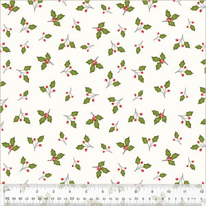 54107-4 IVORY - HOLLY LEAVES - A VERY TERRI CHRISTMAS by Terri Degenkolb for Windham Fabrics [Panel is on our panel page]