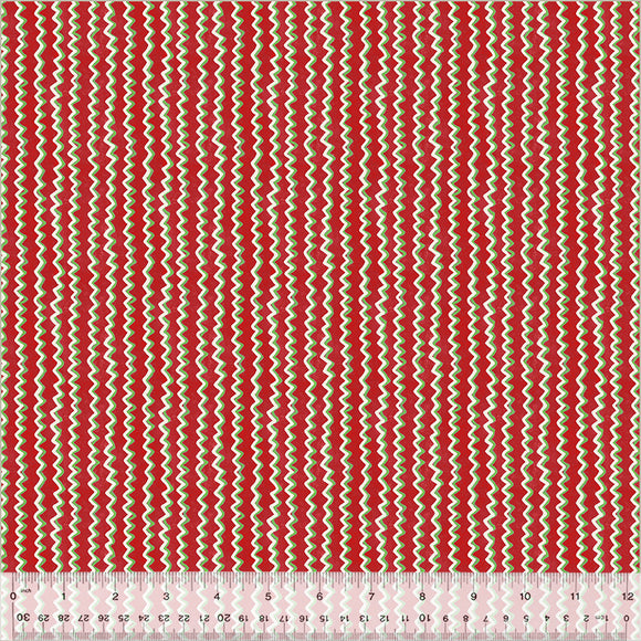 54109-7 RED - CHEVORN STRIPE - A VERY TERRI CHRISTMAS by Terri Degenkolb for Windham Fabrics [Panel is on our panel page]