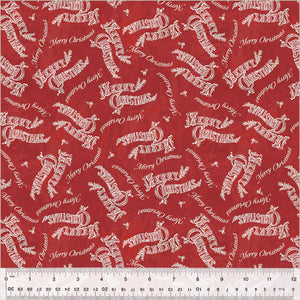 54492-5 RED - MERRY CHRISTMAS - JOLLY CHRISTMAS by Whistler Studios for Windham Fabrics