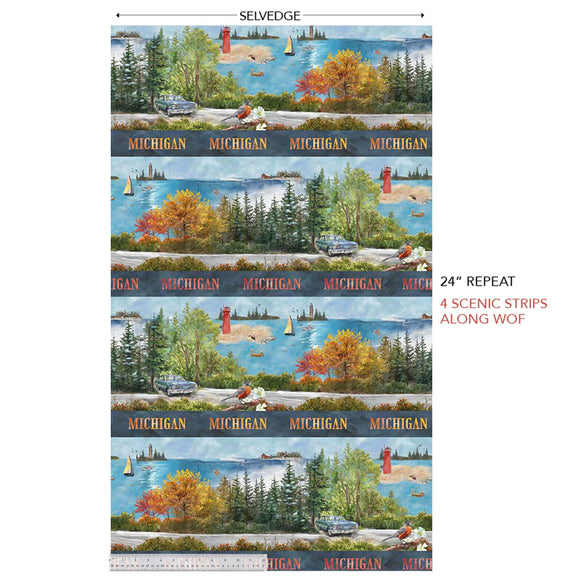 54619-2 WATERSIDE - A FOUR SEASONS STATE - MICHIGAN SHOP HOP 2025 by Whistler Studios for Windham Fabrics