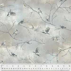 54681-4 CLOUDY - SNOWBIRDS - WINTER WHISPER by Whistler Studios for Windham Fabrics