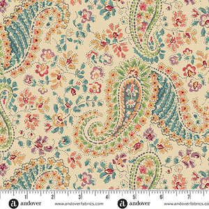 A-1197-N BUTTERCREAM BOHO SOUL - RAMBLING ROSE by Renee Nanneman for Andover Fabrics