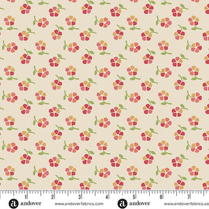 A-1199-N CREAM PINWHEELS - RAMBLING ROSE by Renee Nanneman for Andover Fabrics