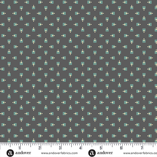 A-1203-K CHARCOAL SQUARE DANCE- RAMBLING ROSE by Renee Nanneman for Andover Fabrics