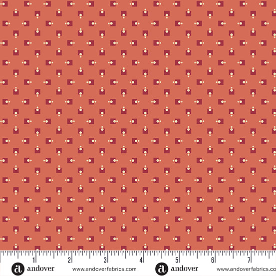 A-1203-O PAPAYA SQUARE DANCE- RAMBLING ROSE by Renee Nanneman for Andover Fabrics