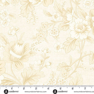 A-1289-L FRENCH VANILLA - DAHLIA - PEBBLES by Laundry Basket Quilts for Andover Fabrics