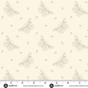 A-1293-LC BLACK SAND - SOCIAL BUTTERFLY - PEBBLES by Laundry Basket Quilts for Andover Fabrics