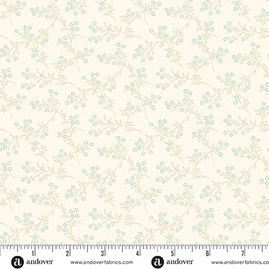 A-1296-LT GLACIER SPRING - BOUQUET - PEBBLES by Laundry Basket Quilts for Andover Fabrics