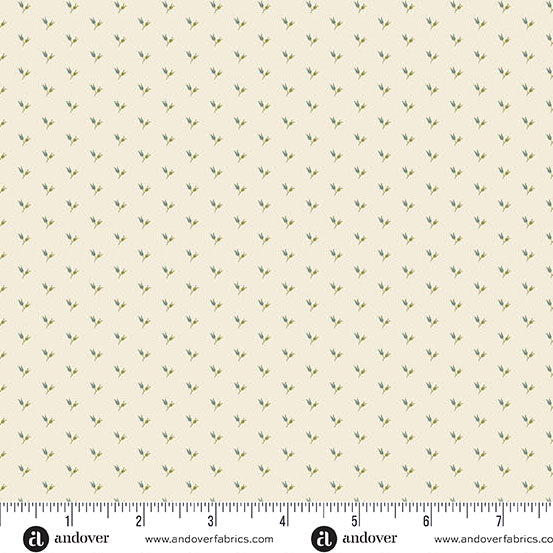 A-1300-LT LAKE- TINY TULIPS - PEBBLES by Laundry Basket Quilts for Andover Fabrics