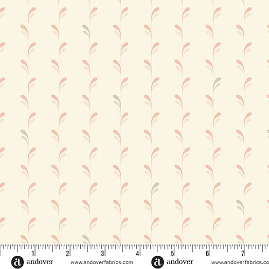 A-1302-LE CHERRY BLOSSOM- TEA TREE - PEBBLES by Laundry Basket Quilts for Andover Fabrics