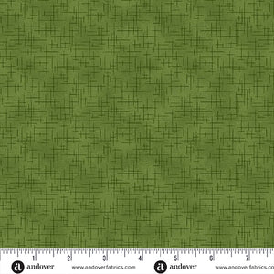 A-1527-G1 OLIVE - RETRO STITCH by Andover Fabrics for Andover Fabrics