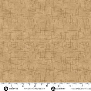 A-1527-LN LATTE - RETRO STITCH by Andover Fabrics for Andover Fabrics