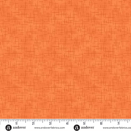 A-1527-LO TANGERINE - RETRO STITCH by Andover Fabrics for Andover Fabrics