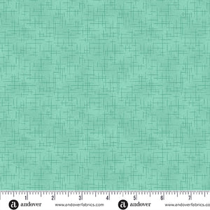 A-1527-LT TURQUOISE - RETRO STITCH by Andover Fabrics for Andover Fabrics