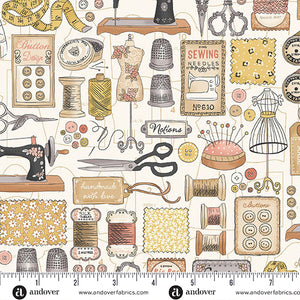 MU-131-Q CREAM COUTURE - ATELIER by MAKOWER UK FOR Andover Fabrics