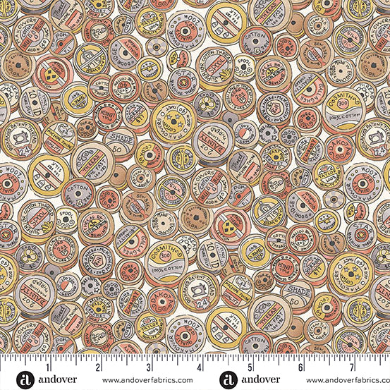 MU-133-Q CREAM SPOOL - ATELIER by MAKOWER UK FOR Andover Fabrics