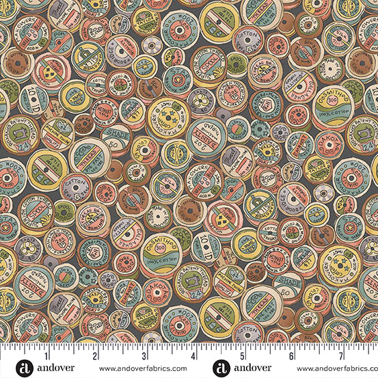 MU-133-S GREY SPOOL - ATELIER by MAKOWER UK FOR Andover Fabrics