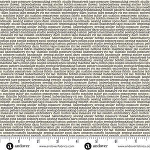 MU-135-Q CREAM GLOSSARY - ATELIER by MAKOWER UK FOR Andover Fabrics